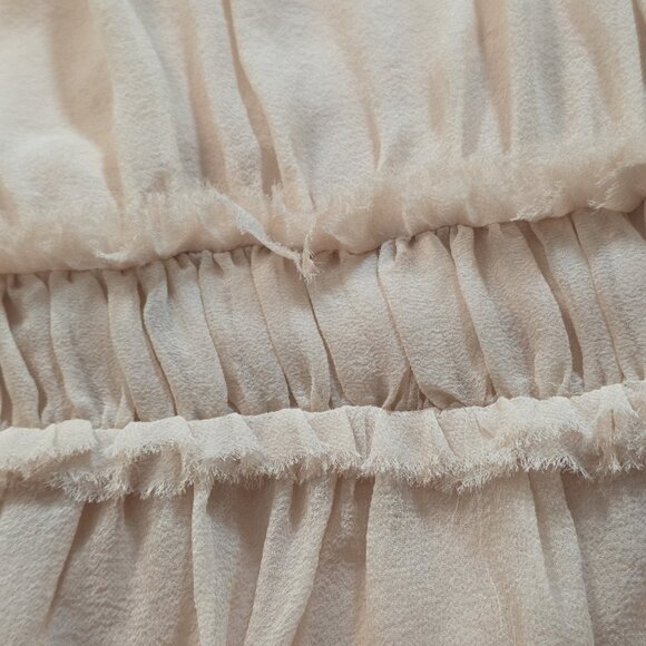 Joie Top Women M Beige V Neck Sleevless Silk Lined Babydoll Party Office Wedding - Picture 11 of 14